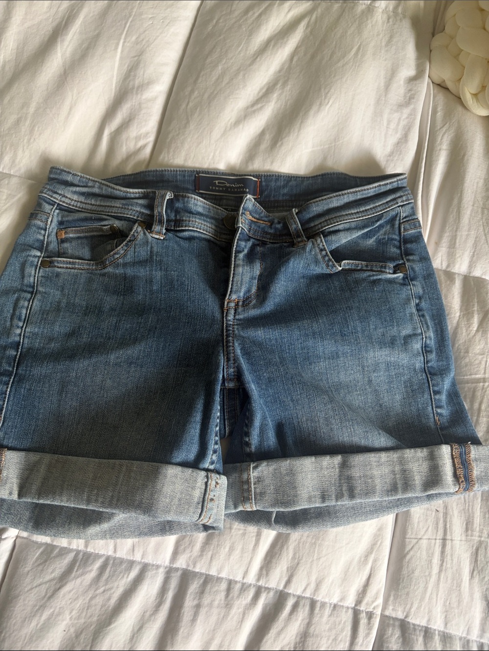 Tommy Bahama Light Blue Rolled-Hem Denim Shorts
